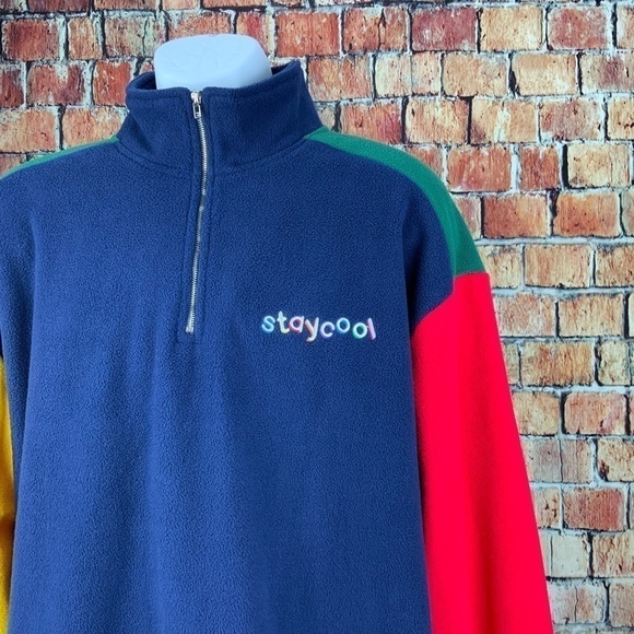 Stay NYC Cool Men’ Retrowave 1990’s 1/4 Zip Fleece Size XL - Picture 2 of 5